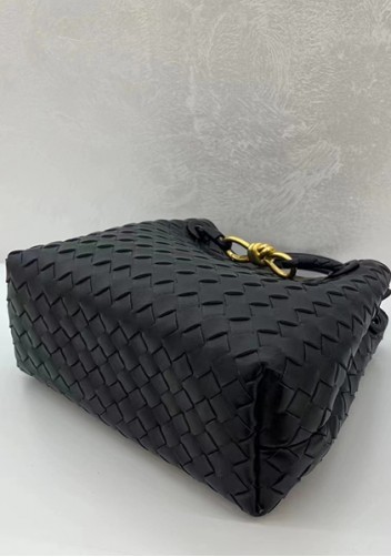 Allegria Woven Small Leather Shoulder Bag Black