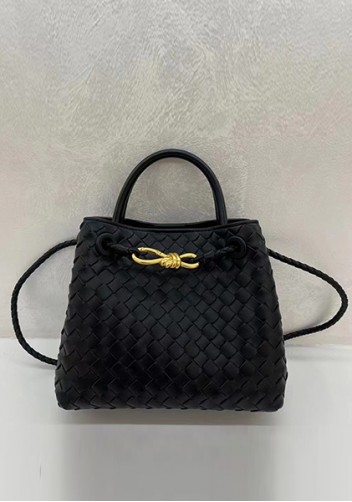 Allegria Woven Small Leather Shoulder Bag Black