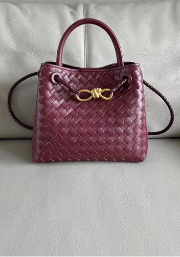 Allegria Woven Small Leather Shoulder Bag Burgundy