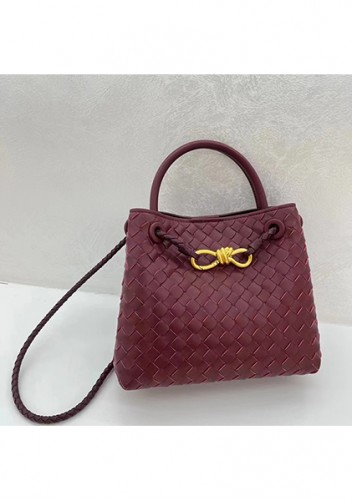 Allegria Woven Small Leather Shoulder Bag Burgundy