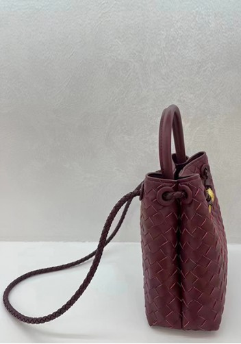 Allegria Woven Small Leather Shoulder Bag Burgundy