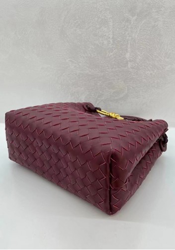 Allegria Woven Small Leather Shoulder Bag Burgundy