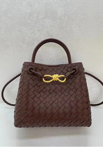 Allegria Woven Small Leather Shoulder Bag Choco