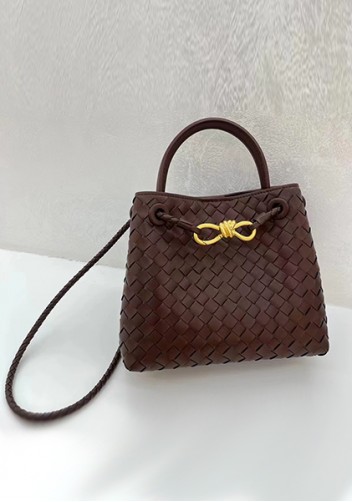 Allegria Woven Small Leather Shoulder Bag Choco