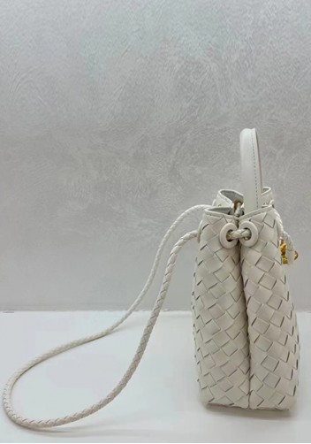 Allegria Woven Small Leather Shoulder Bag Cream