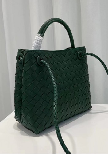 Allegria Woven Small Leather Shoulder Bag Green