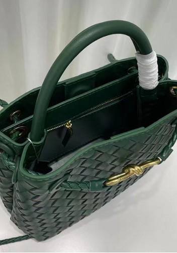 Allegria Woven Small Leather Shoulder Bag Green