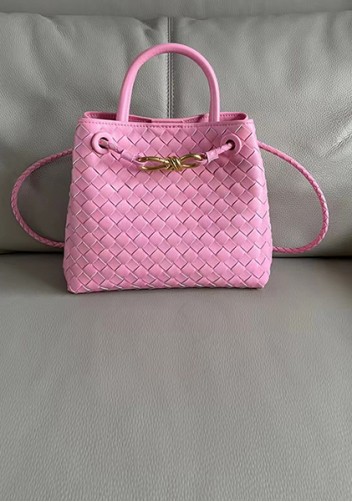 Allegria Woven Small Leather Shoulder Bag Pink