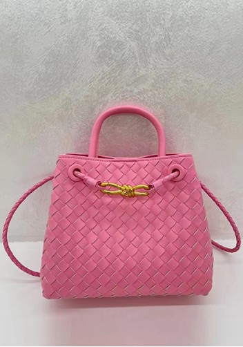 Allegria Woven Small Leather Shoulder Bag Pink