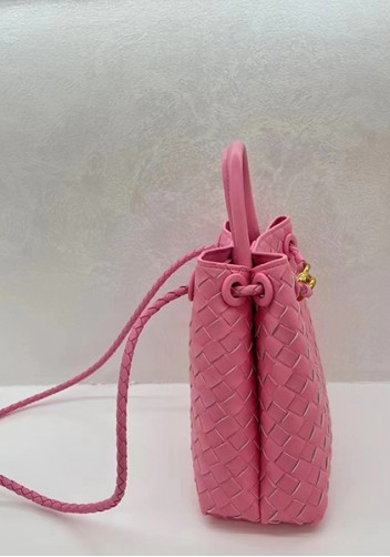 Allegria Woven Small Leather Shoulder Bag Pink