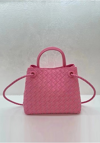 Allegria Woven Small Leather Shoulder Bag Pink