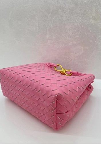 Allegria Woven Small Leather Shoulder Bag Pink