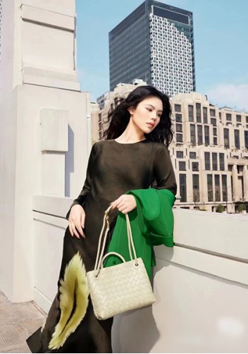 Allegria Woven Small Leather Shoulder Bag Stone Green