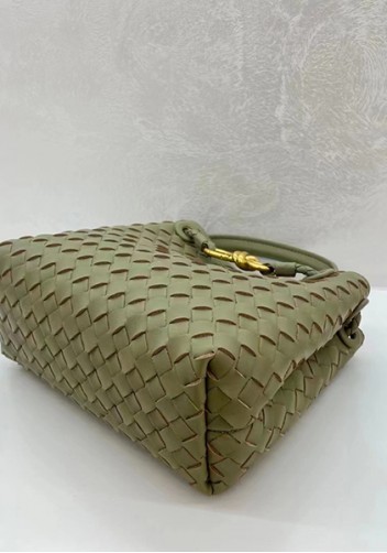 Allegria Woven Small Leather Shoulder Bag Stone Green