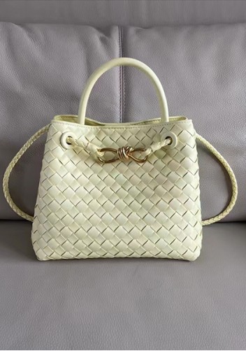 Allegria Woven Small Leather Shoulder Bag Yellow