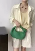 Dina Small Knotted Intrecciato Vegan Leather Tote Suede Green