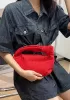 Dina Small Knotted Intrecciato Vegan Leather Tote Suede Red