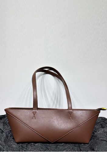 Adrienne Cropped Patchwork Leather Tote Choco