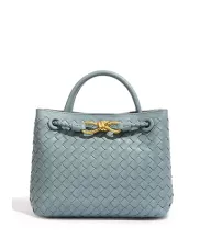 Allegria Woven Small Vegan Leather Shoulder Bag Blue