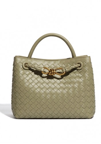 Allegria Woven Small Vegan Leather Shoulder Bag Green