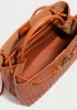 Allegria Woven Large Vegan Leather Shoulder Bag Brown