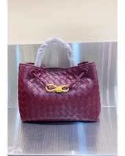 Allegria Woven Small Vegan Leather Shoulder Bag Burgundy