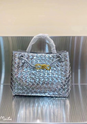 Allegria Woven Small Vegan Leather Shoulder Bag Silver