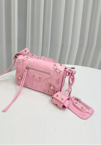 The Route 66 Vegan Leather Horizontal Messenger Bag Pink