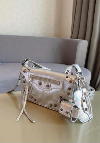 The Route 66 Vegan Leather Horizontal Messenger Bag Silver