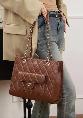 Rosa Tote Lambskin Leather Brown