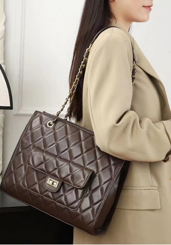 Rosa Tote Lambskin Leather Choco