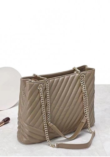 Rosa Tote Quilted Lambskin Leather Khaki