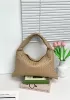 Dina Large Intrecciato Leather Tote Beige