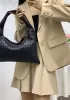 Dina Large Intrecciato Leather Tote Black