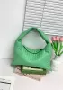 Dina Large Intrecciato Leather Tote Green