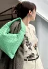 Dina Large Intrecciato Leather Tote Green