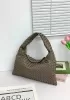 Dina Large Intrecciato Leather Tote Grey