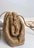 Dina Woven Vegan Leather Clutch Shoulder Bag Beige