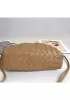 Dina Woven Vegan Leather Clutch Shoulder Bag Beige