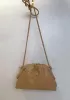 Dina Woven Vegan Leather Clutch Shoulder Bag Beige