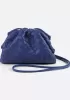 Dina Woven Vegan Leather Clutch Shoulder Bag Blue