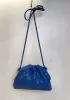 Dina Woven Vegan Leather Clutch Shoulder Bag Blue