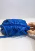 Dina Woven Vegan Leather Clutch Shoulder Bag Blue