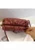 Dina Woven Vegan Leather Clutch Shoulder Bag Burgundy