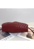 Dina Woven Vegan Leather Clutch Shoulder Bag Burgundy