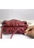 Dina Woven Vegan Leather Clutch Shoulder Bag Burgundy