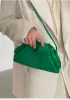 Dina Woven Vegan Leather Clutch Shoulder Bag Green