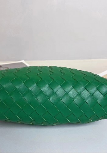 Dina Woven Vegan Leather Clutch Shoulder Bag Green