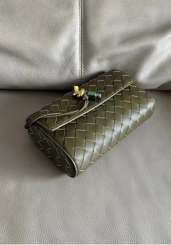 Allegria Woven Mini Leather Shoulder Bag Green