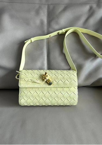 Allegria Woven Mini Leather Shoulder Bag Yellow